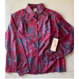 vintage deadstock Pykettes : paisley poly blouse